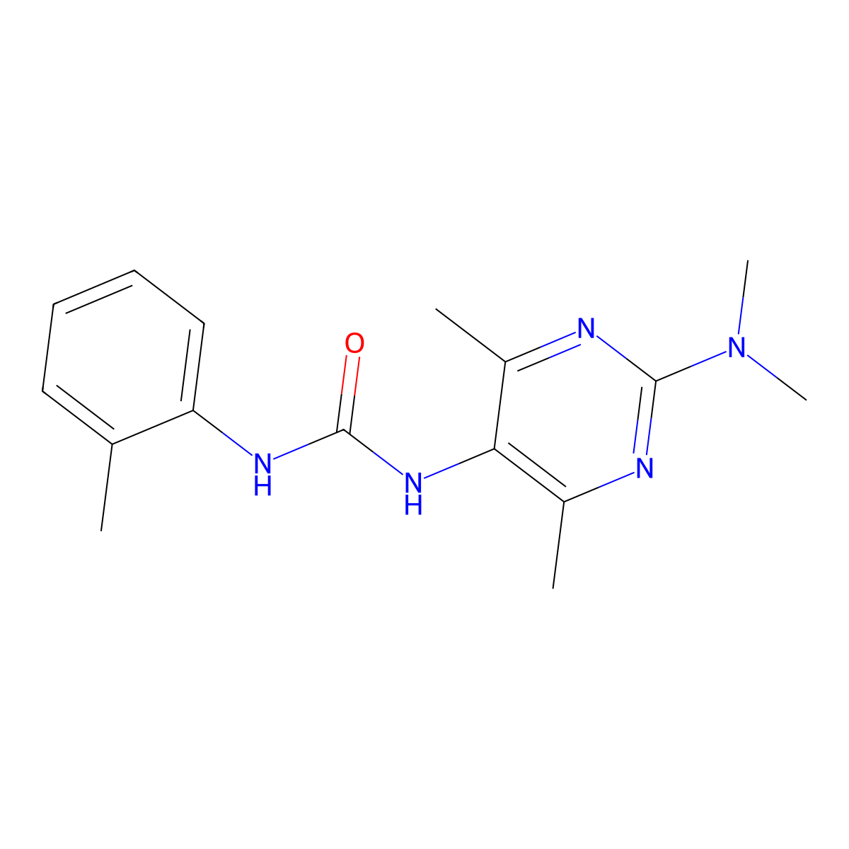 1-(2-(Dimethylamino)-4,6-dimethylpyrimidin-5-yl)-3-(o-tolyl)urea molecular structure, CAS 1448034-65-8