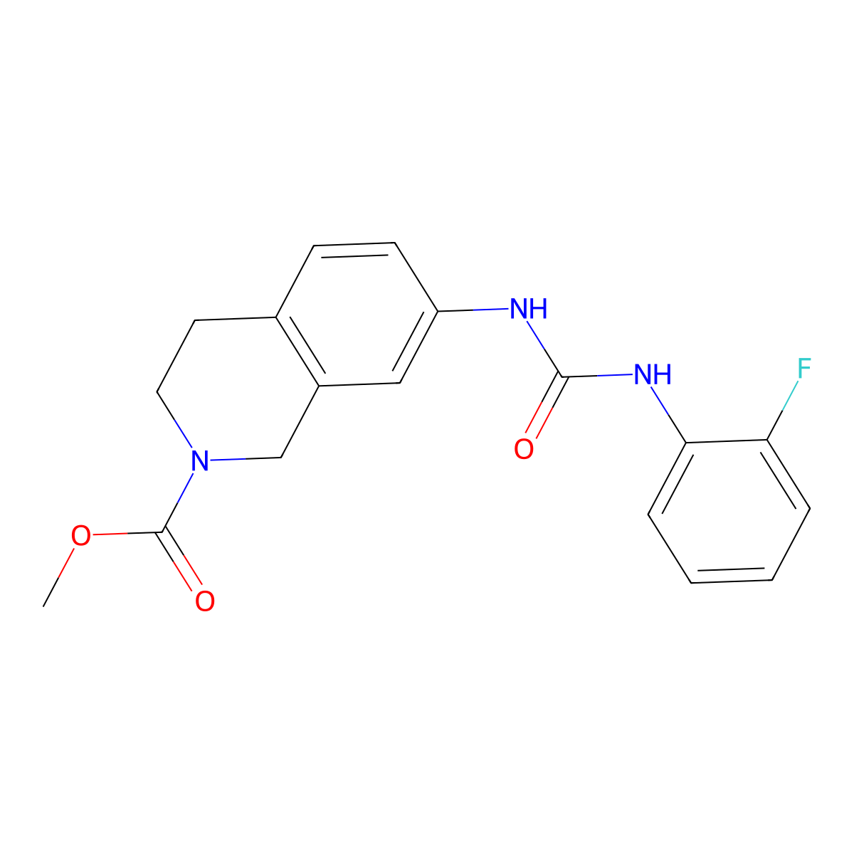 methyl 7-(3-(2-fluorophenyl)ureido)-3,4-dihydroisoquinoline-2(1H)-carboxylate molecular structure, CAS 1448034-66-9