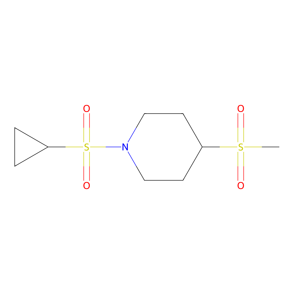 1-(Cyclopropylsulfonyl)-4-(methylsulfonyl)piperidine molecular structure, CAS 1448034-78-3