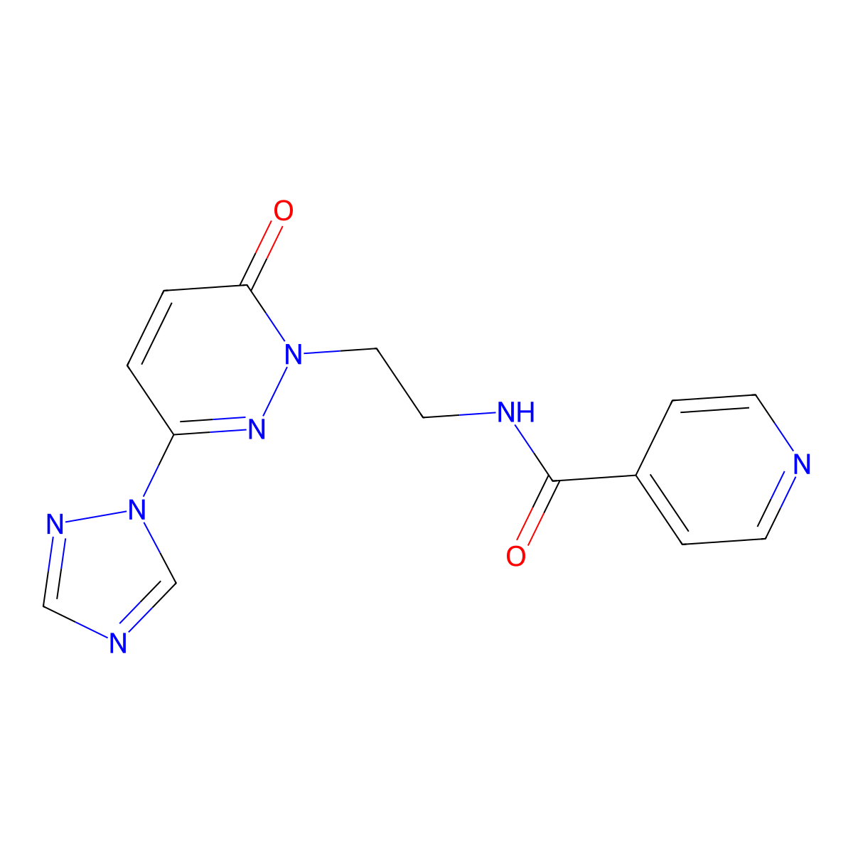 N-(2-(6-oxo-3-(1H-1,2,4-triazol-1-yl)pyridazin-1(6H)-yl)ethyl)isonicotinamide molecular structure, CAS 1448034-80-7