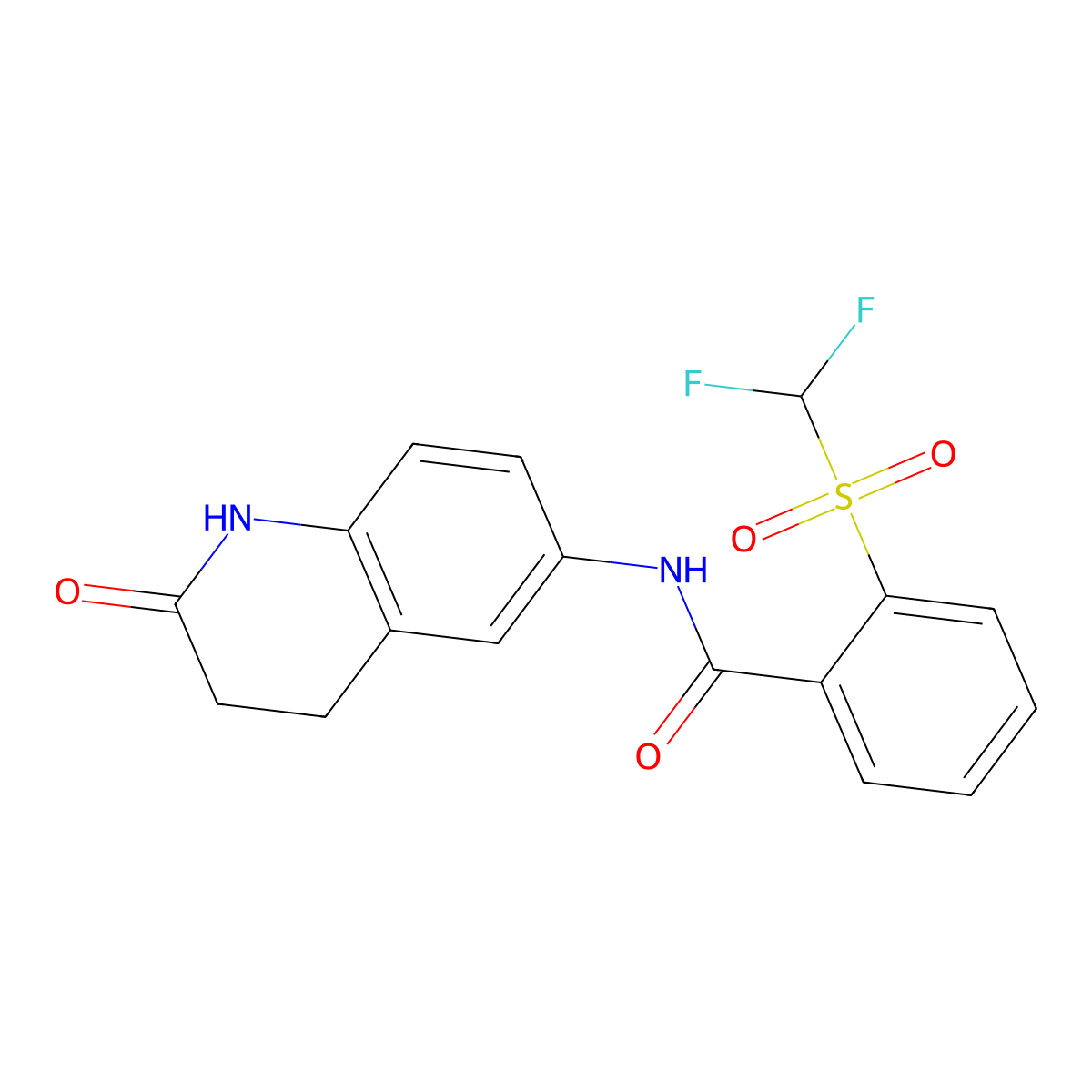 2-((difluoromethyl)sulfonyl)-N-(2-oxo-1,2,3,4-tetrahydroquinolin-6-yl)benzamide molecular structure, CAS 1448034-81-8