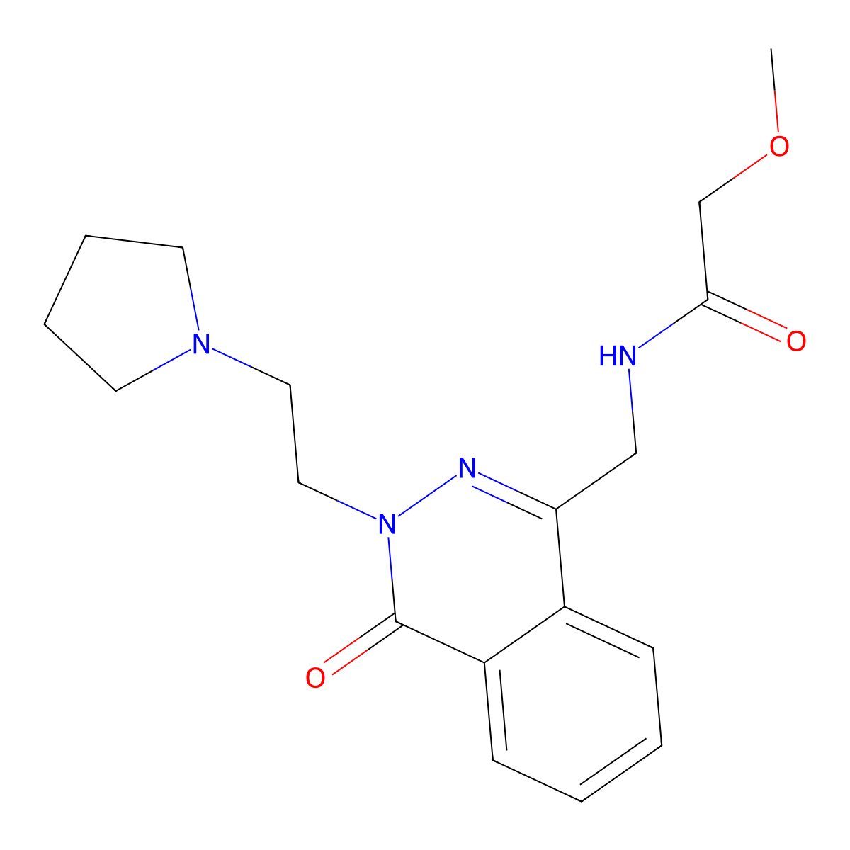 2-methoxy-N-({4-oxo-3-[2-(pyrrolidin-1-yl)ethyl]-3,4-dihydrophthalazin-1-yl}methyl)acetamide molecular structure, CAS 1448034-86-3