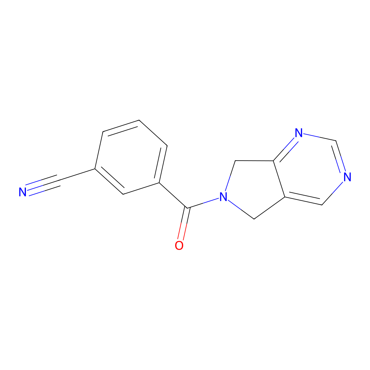 3-(6,7-dihydro-5H-pyrrolo[3,4-d]pyrimidine-6-carbonyl)benzonitrile molecular structure, CAS 1448034-94-3