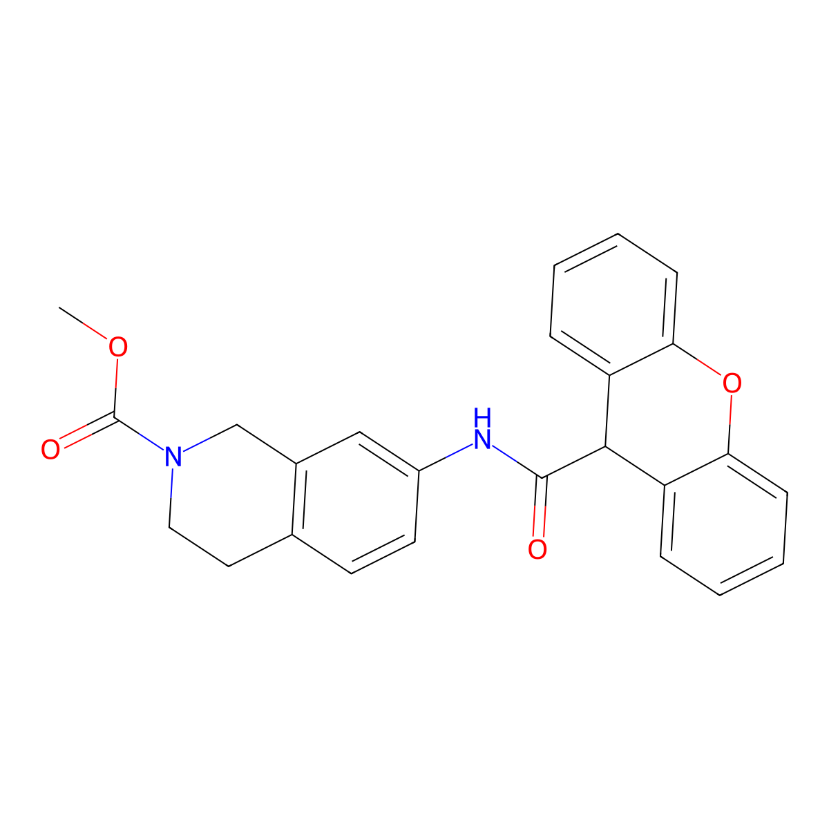 methyl 7-(9H-xanthene-9-carboxamido)-3,4-dihydroisoquinoline-2(1H)-carboxylate molecular structure, CAS 1448035-01-5
