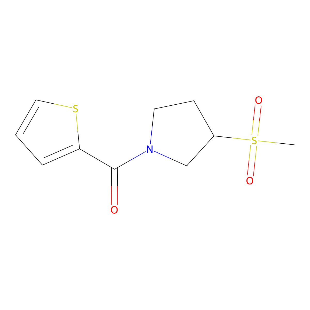 (3-(Methylsulfonyl)pyrrolidin-1-yl)(thiophen-2-yl)methanone molecular structure, CAS 1448035-18-4