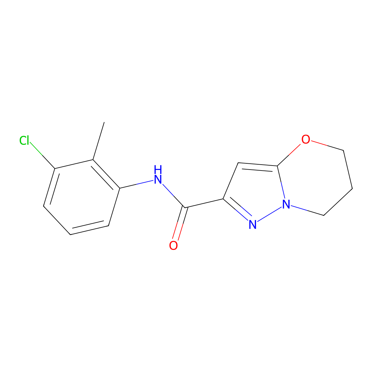 N-(3-chloro-2-methylphenyl)-6,7-dihydro-5H-pyrazolo[5,1-b][1,3]oxazine-2-carboxamide molecular structure, CAS 1448035-22-0