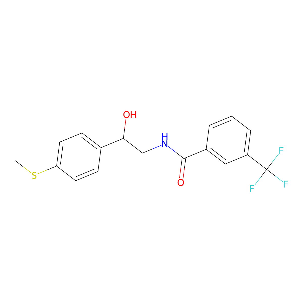 N-(2-hydroxy-2-(4-(methylthio)phenyl)ethyl)-3-(trifluoromethyl)benzamide molecular structure, CAS 1448035-24-2
