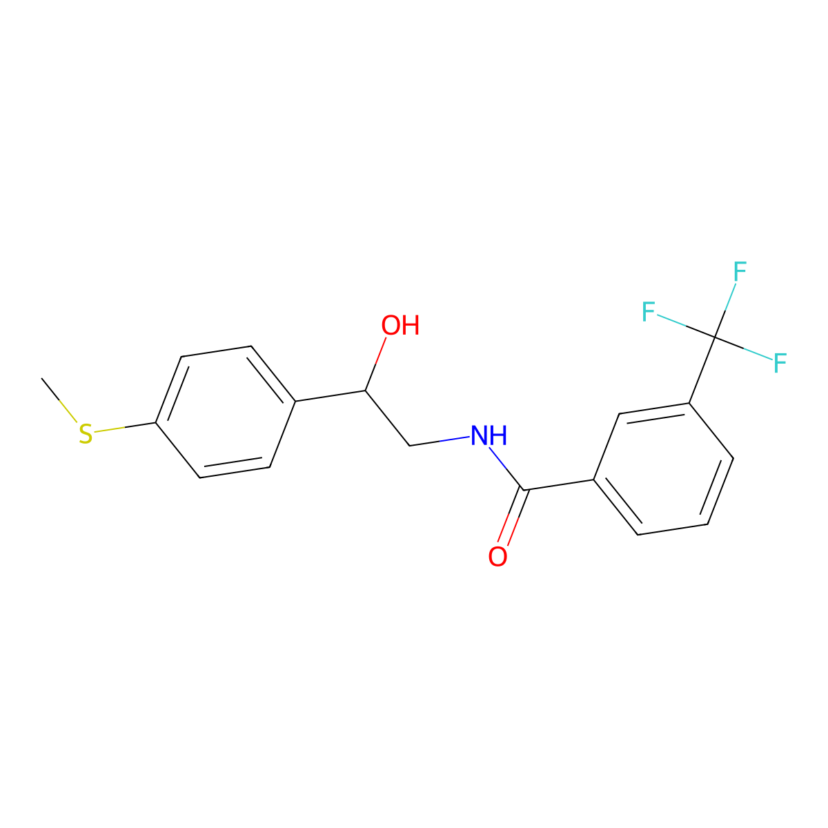 N-(2-hydroxy-2-(4-(methylthio)phenyl)ethyl)-3-(trifluoromethyl)benzamide molecular structure, CAS 1448035-24-2