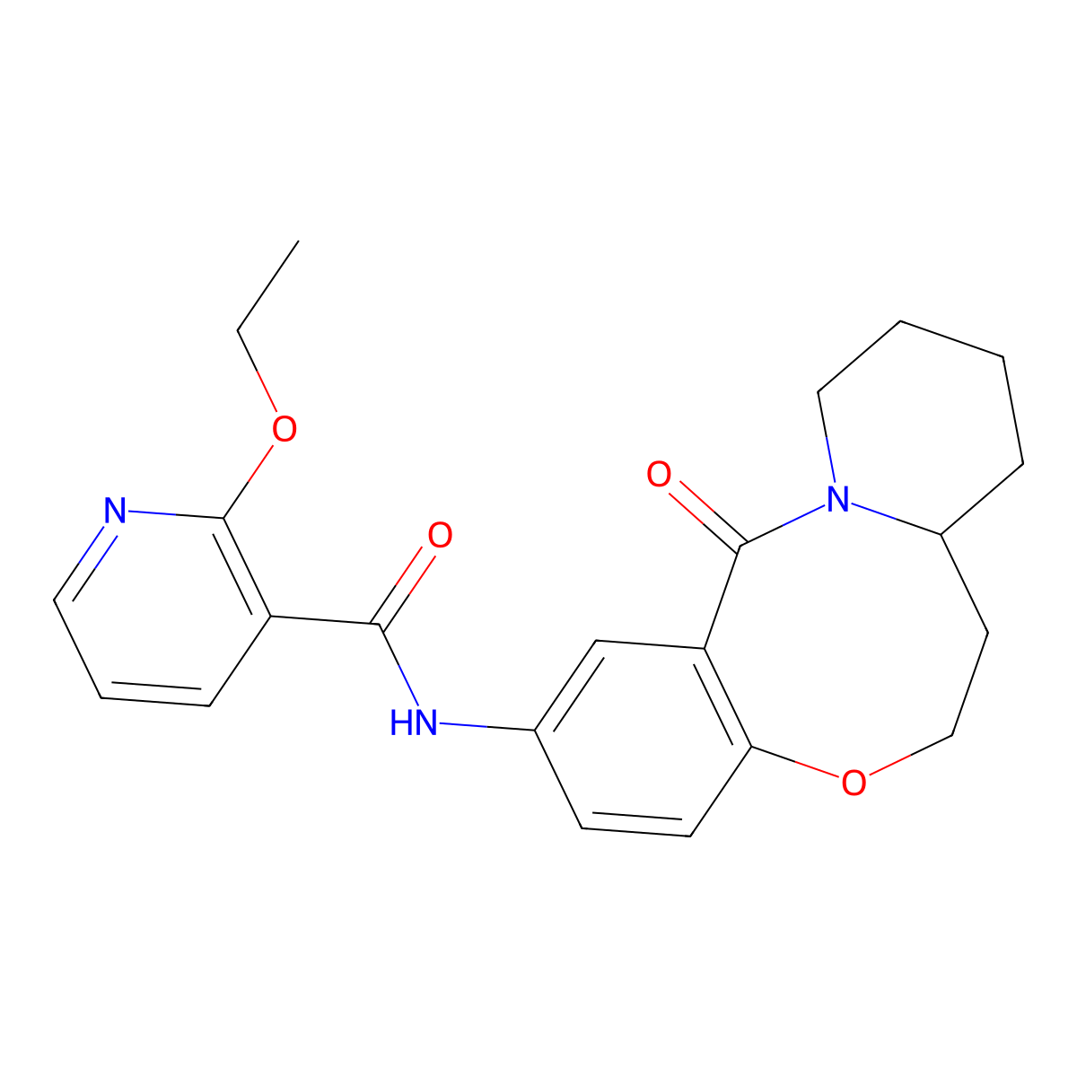 2-ethoxy-N-{2-oxo-9-oxa-1-azatricyclo[10.4.0.0^{3,8}]hexadeca-3,5,7-trien-5-yl}pyridine-3-carboxamide molecular structure, CAS 1448035-29-7