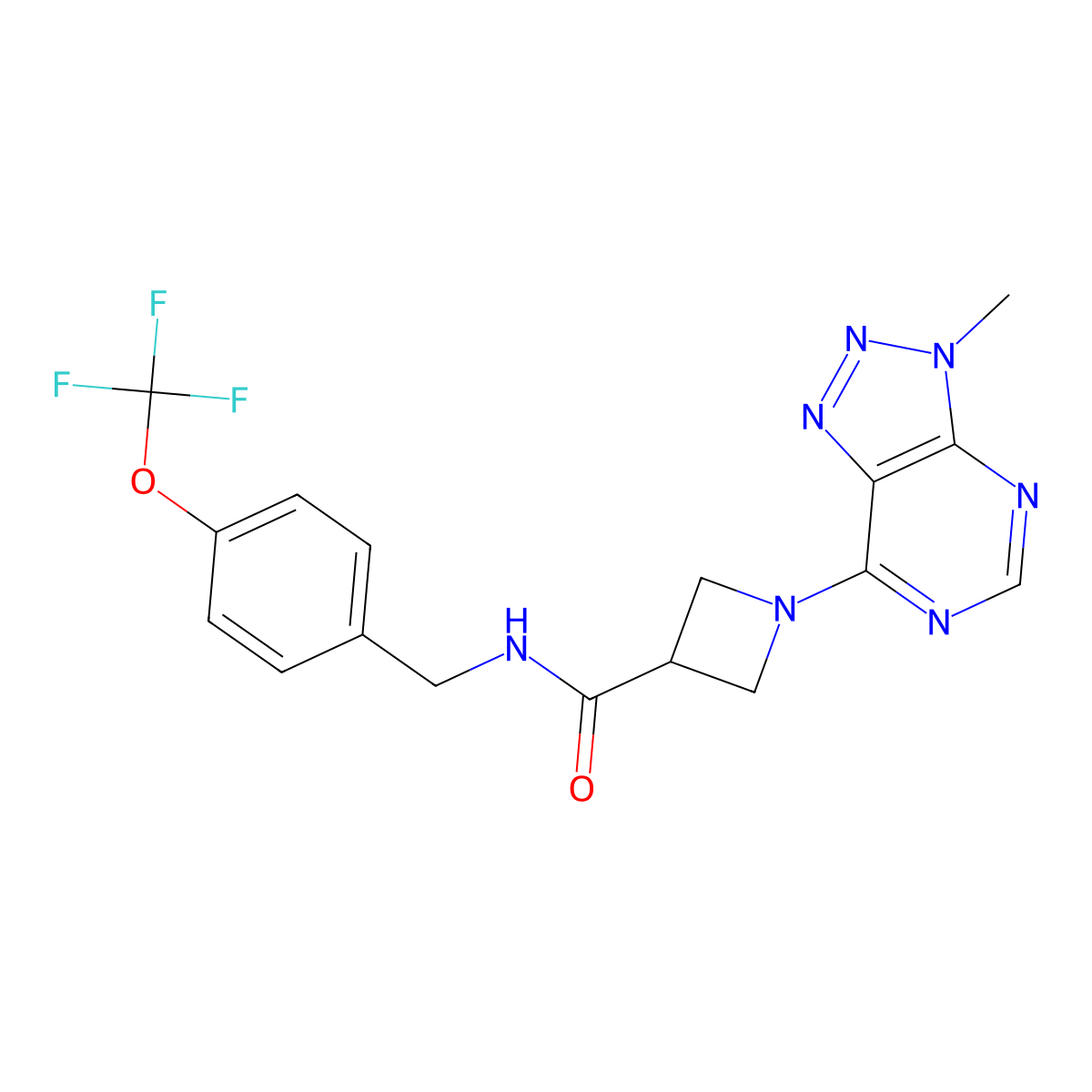 1-(3-methyl-3H-[1,2,3]triazolo[4,5-d]pyrimidin-7-yl)-N-(4-(trifluoromethoxy)benzyl)azetidine-3-carboxamide molecular structure, CAS 1448035-34-4