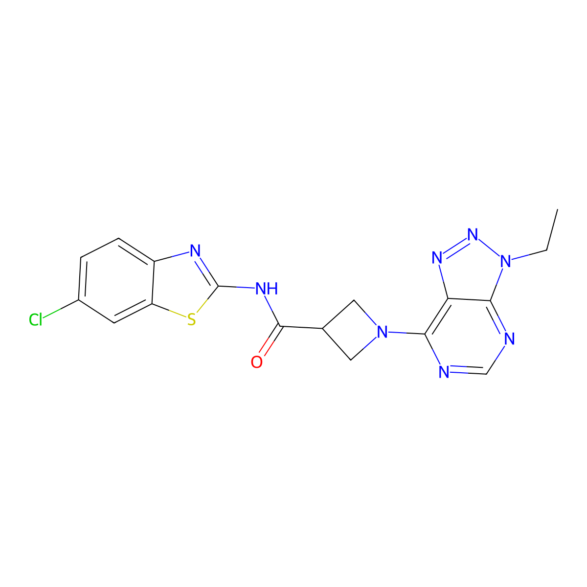 N-(6-chlorobenzo[d]thiazol-2-yl)-1-(3-ethyl-3H-[1,2,3]triazolo[4,5-d]pyrimidin-7-yl)azetidine-3-carboxamide molecular structure, CAS 1448035-41-3