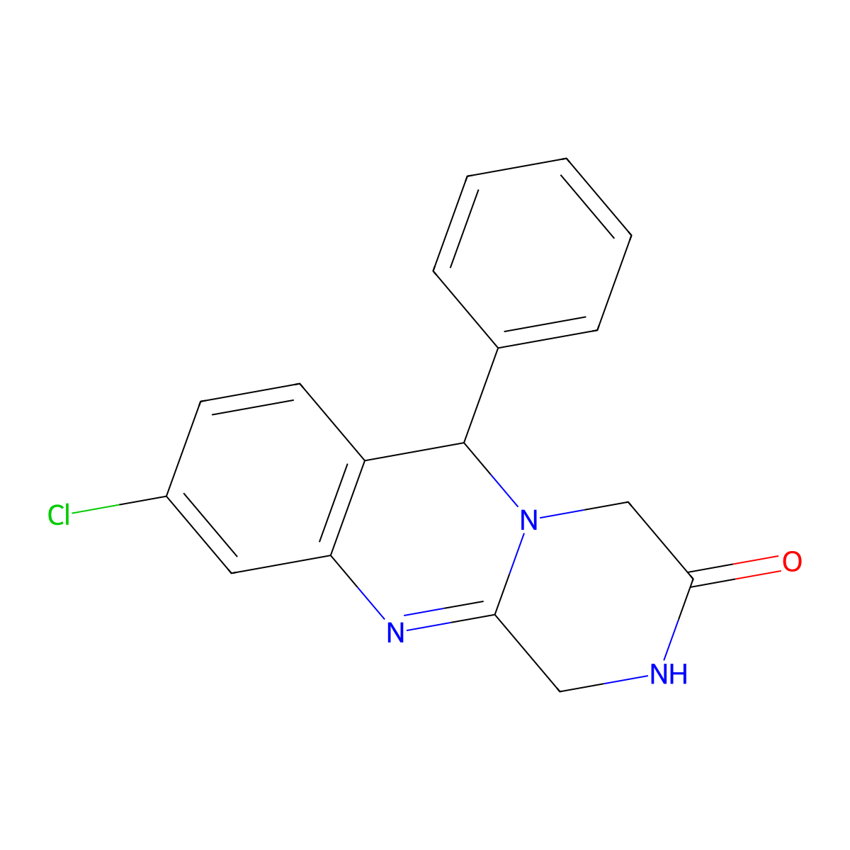 9-chloro-6-phenyl-4,6-dihydro-1H-pyrazino[2,1-b]quinazolin-3(2H)-one molecular structure, CAS 1448035-47-9