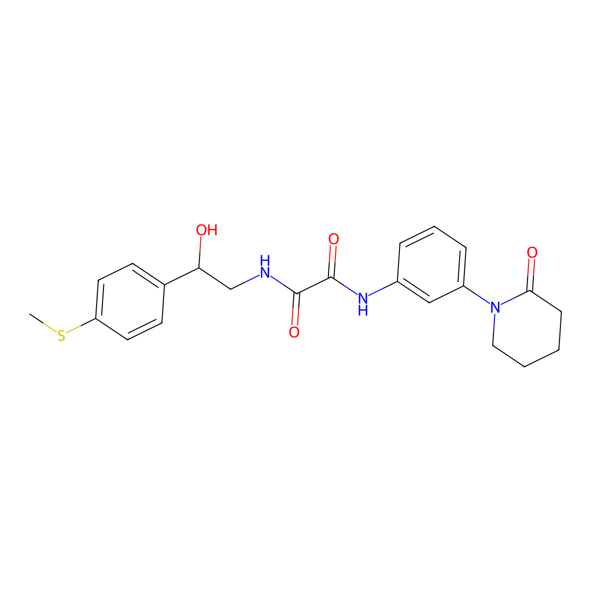 N1-(2-hydroxy-2-(4-(methylthio)phenyl)ethyl)-N2-(3-(2-oxopiperidin-1-yl)phenyl)oxalamide molecular structure, CAS 1448035-51-5