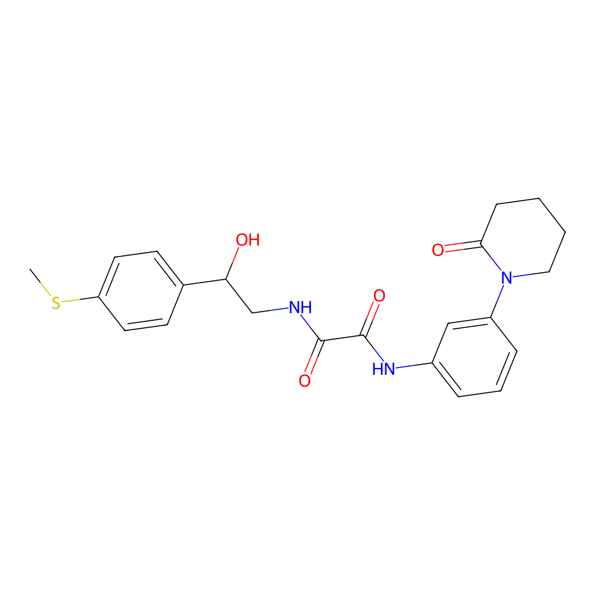 N1-(2-hydroxy-2-(4-(methylthio)phenyl)ethyl)-N2-(3-(2-oxopiperidin-1-yl)phenyl)oxalamide molecular structure, CAS 1448035-51-5