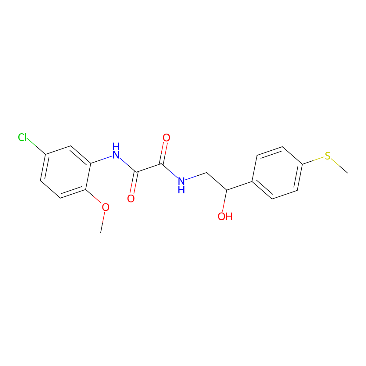 N1-(5-chloro-2-methoxyphenyl)-N2-(2-hydroxy-2-(4-(methylthio)phenyl)ethyl)oxalamide molecular structure, CAS 1448035-60-6