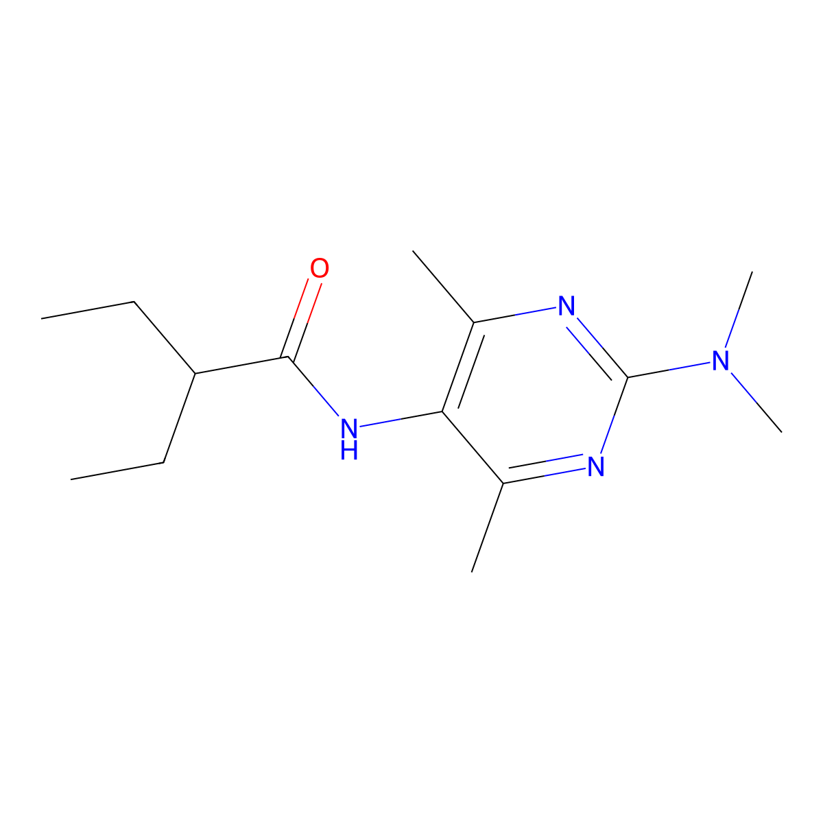 N-[2-(Dimethylamino)-4,6-dimethylpyrimidin-5-YL]-2-ethylbutanamide molecular structure, CAS 1448035-67-3