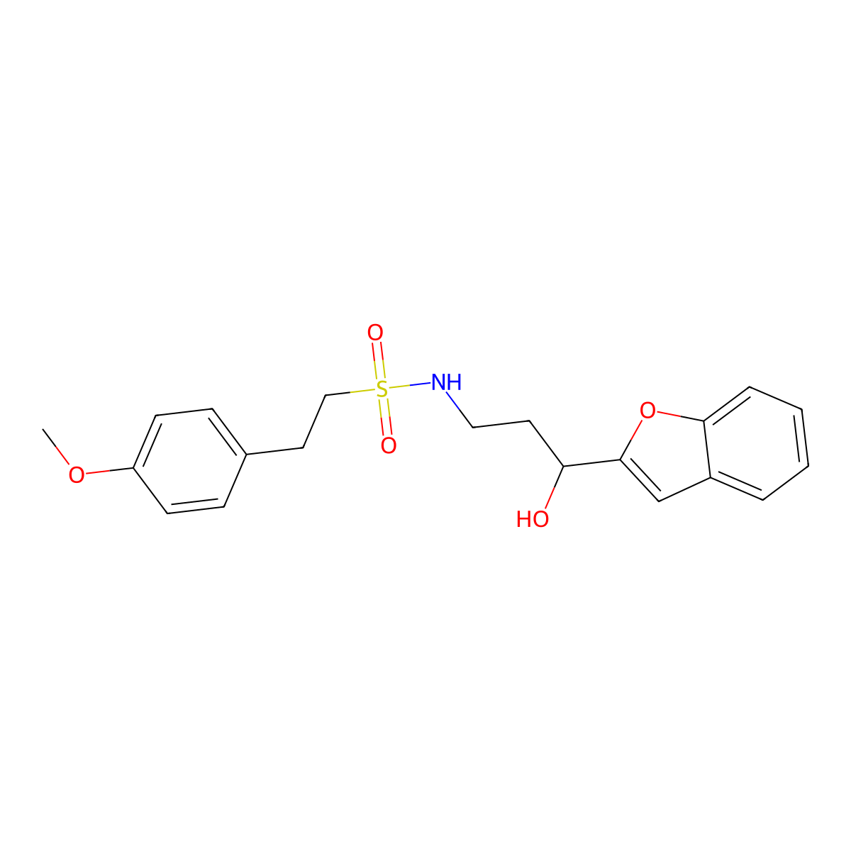N-(3-(benzofuran-2-yl)-3-hydroxypropyl)-2-(4-methoxyphenyl)ethanesulfonamide molecular structure, CAS 1448035-70-8