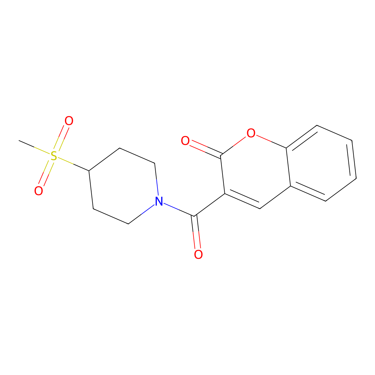 3-(4-(methylsulfonyl)piperidine-1-carbonyl)-2H-chromen-2-one molecular structure, CAS 1448035-71-9
