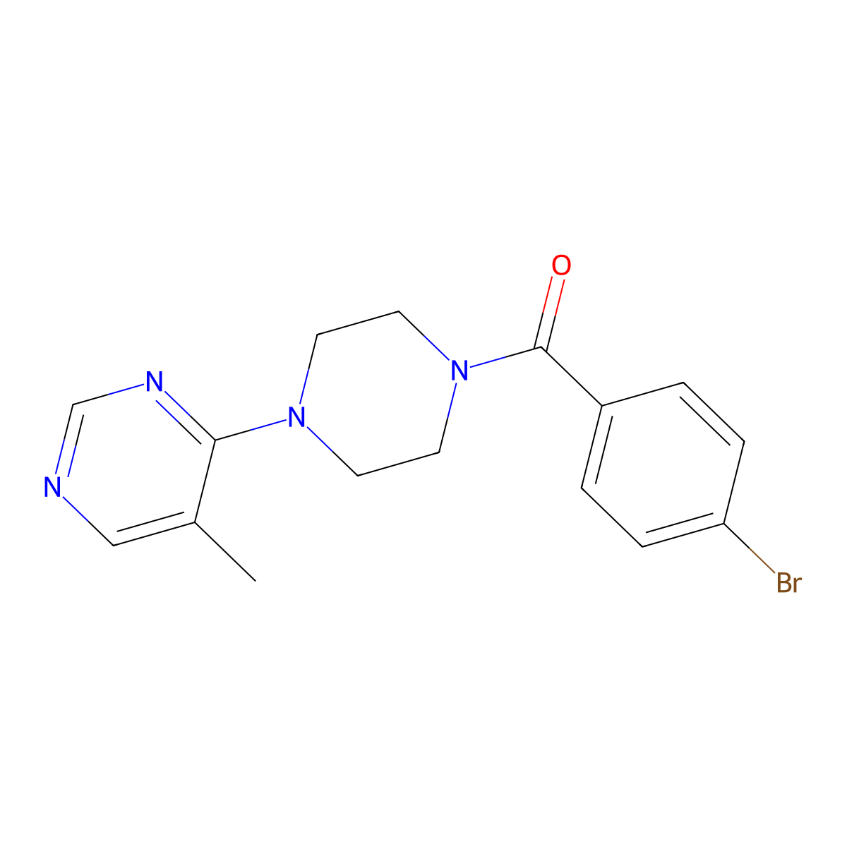 (4-Bromophenyl)(4-(5-methylpyrimidin-4-yl)piperazin-1-yl)methanone molecular structure, CAS 1448035-79-7