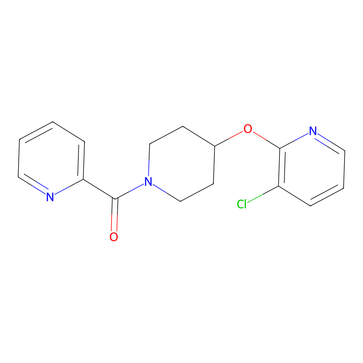 (4-((3-Chloropyridin-2-yl)oxy)piperidin-1-yl)(pyridin-2-yl)methanone molecular structure, CAS 1448035-86-6