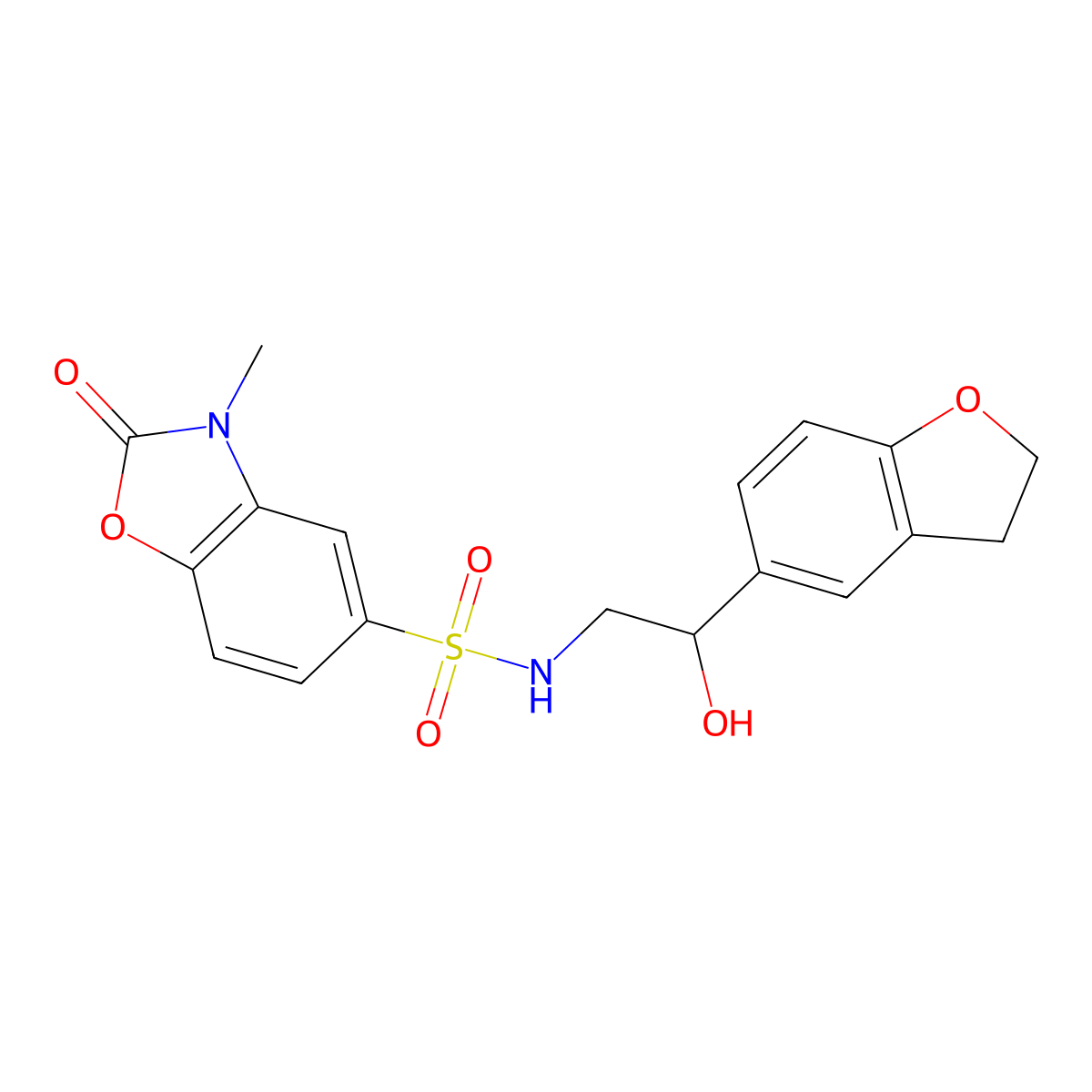 N-(2-(2,3-dihydrobenzofuran-5-yl)-2-hydroxyethyl)-3-methyl-2-oxo-2,3-dihydrobenzo[d]oxazole-5-sulfonamide molecular structure, CAS 1448036-19-8