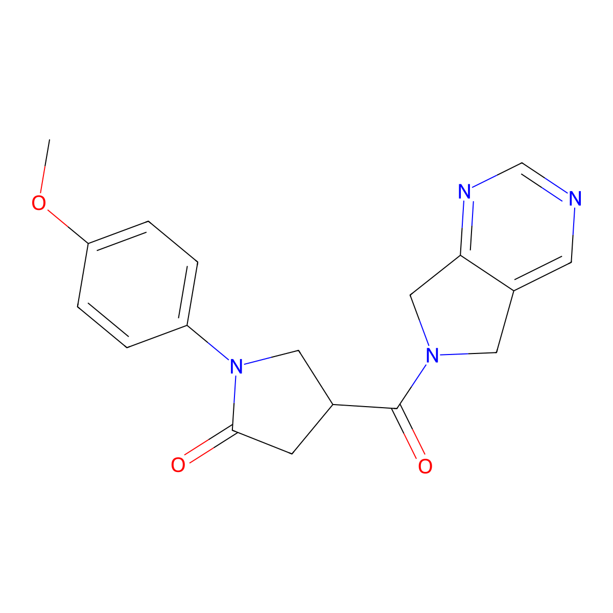 4-(6,7-dihydro-5H-pyrrolo[3,4-d]pyrimidine-6-carbonyl)-1-(4-methoxyphenyl)pyrrolidin-2-one molecular structure, CAS 1448036-22-3