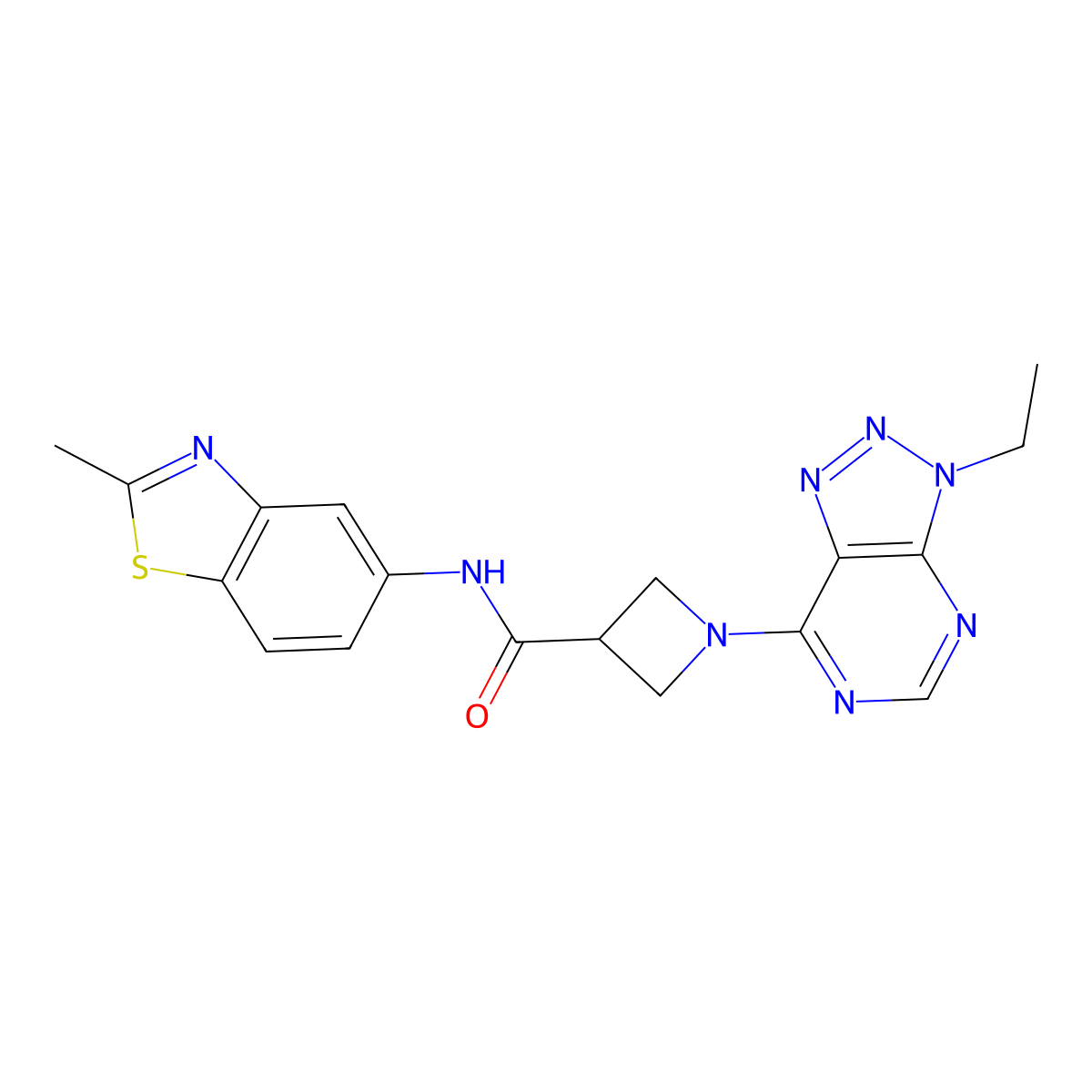 1-(3-ethyl-3H-[1,2,3]triazolo[4,5-d]pyrimidin-7-yl)-N-(2-methylbenzo[d]thiazol-5-yl)azetidine-3-carboxamide molecular structure, CAS 1448036-24-5