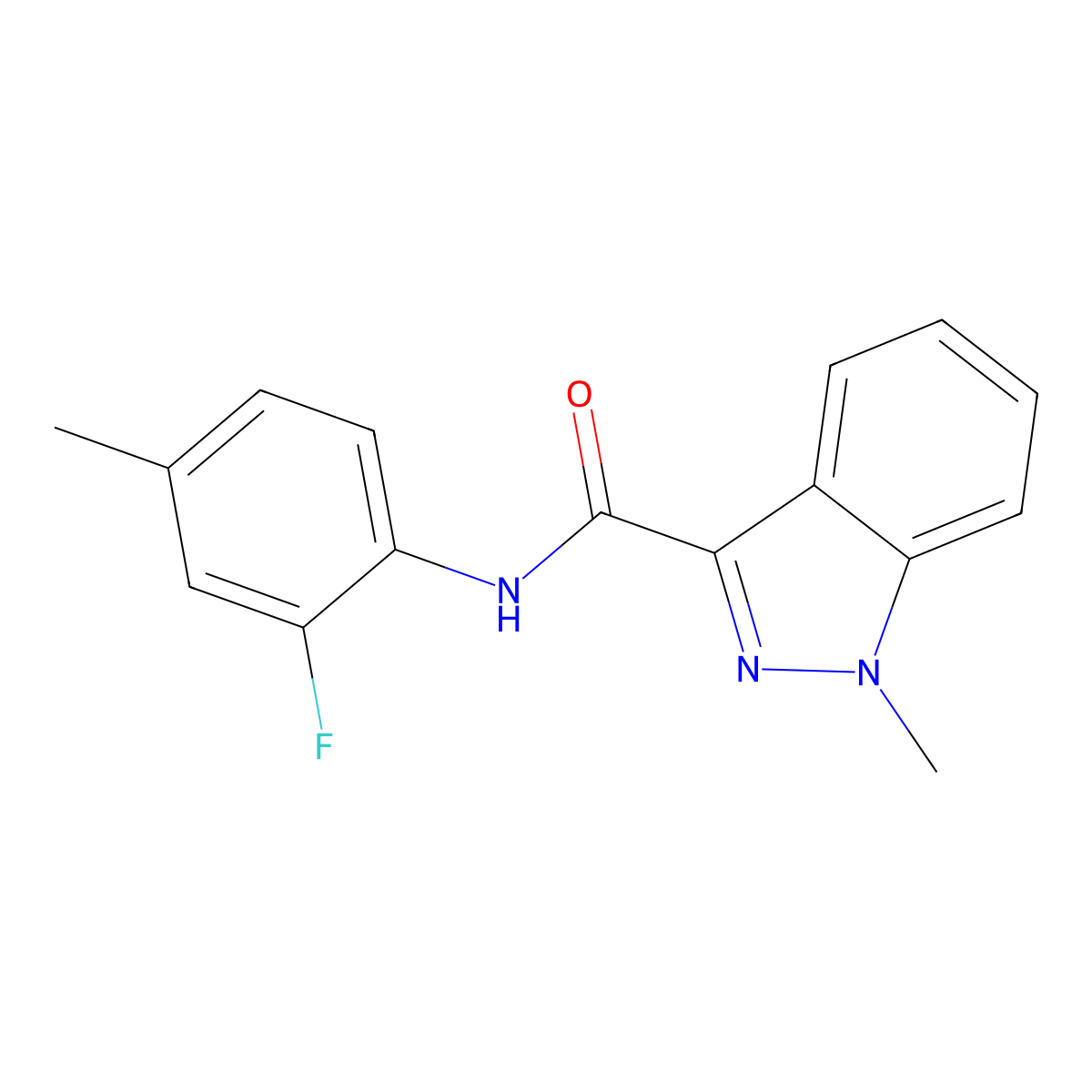 N-(2-fluoro-4-methylphenyl)-1-methyl-1H-indazole-3-carboxamide molecular structure, CAS 1448036-36-9