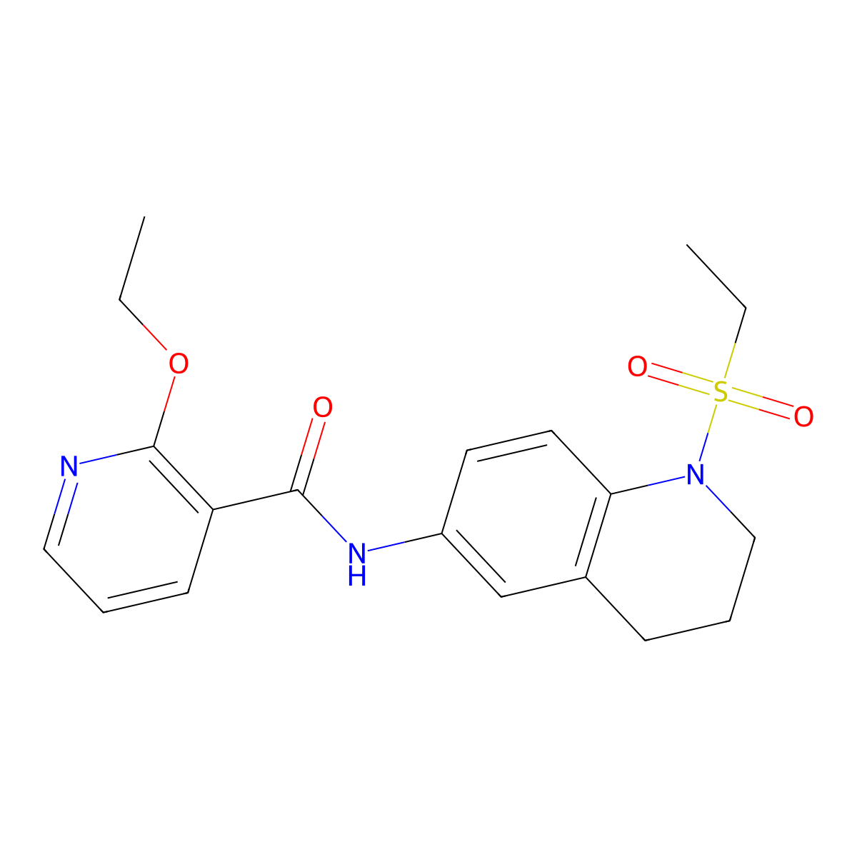 2-ethoxy-N-(1-(ethylsulfonyl)-1,2,3,4-tetrahydroquinolin-6-yl)nicotinamide molecular structure, CAS 1448036-43-8