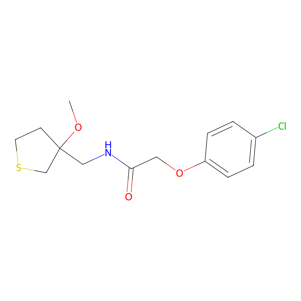 2-(4-Chlorophenoxy)-N-[(3-methoxythiolan-3-YL)methyl]acetamide molecular structure, CAS 1448036-49-4
