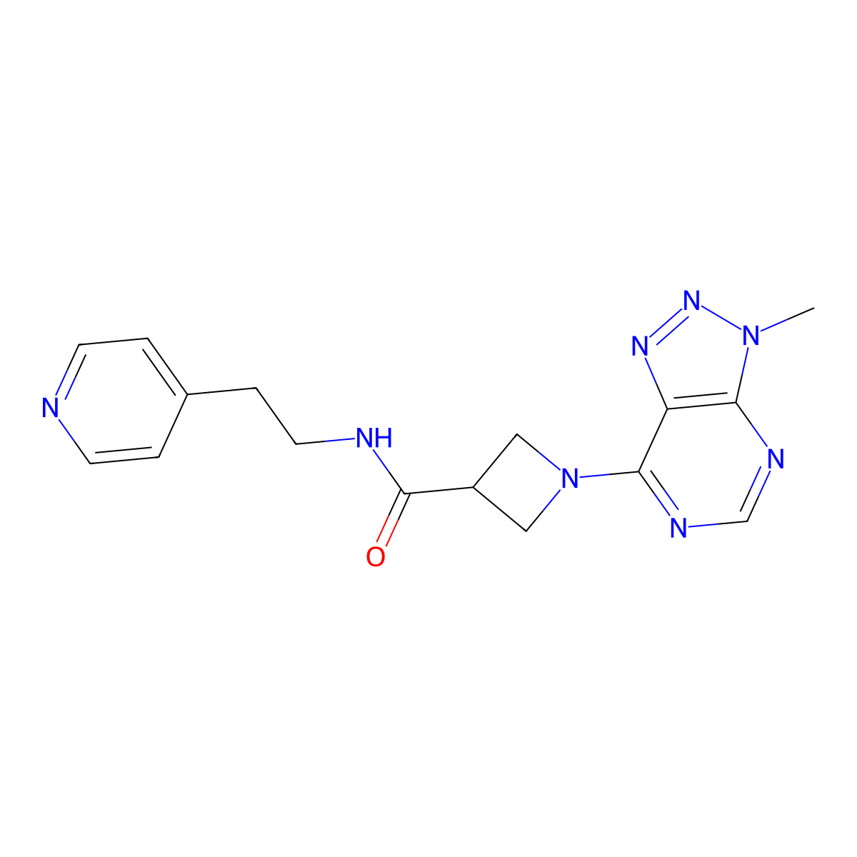 1-{3-methyl-3H-[1,2,3]triazolo[4,5-d]pyrimidin-7-yl}-N-[2-(pyridin-4-yl)ethyl]azetidine-3-carboxamide molecular structure, CAS 1448036-61-0