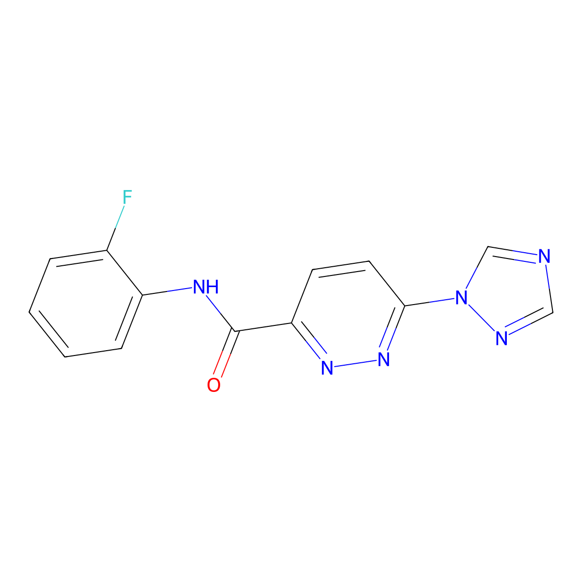 N-(2-fluorophenyl)-6-(1H-1,2,4-triazol-1-yl)pyridazine-3-carboxamide molecular structure, CAS 1448036-68-7
