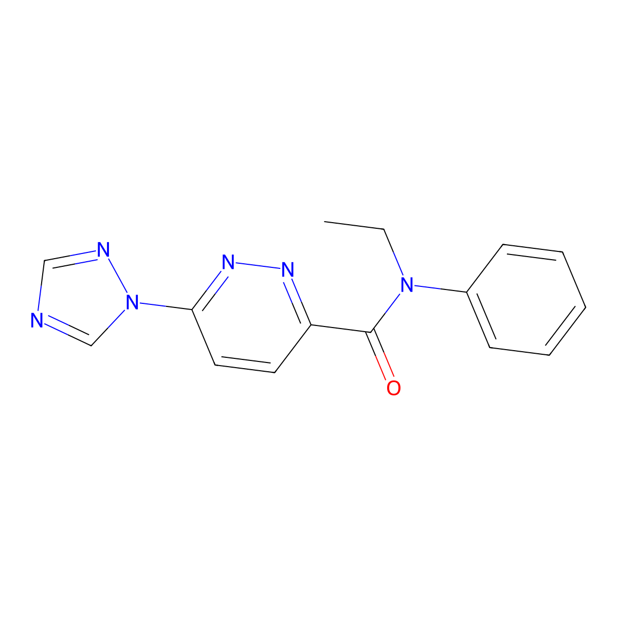 N-ethyl-N-phenyl-6-(1H-1,2,4-triazol-1-yl)pyridazine-3-carboxamide molecular structure, CAS 1448036-76-7