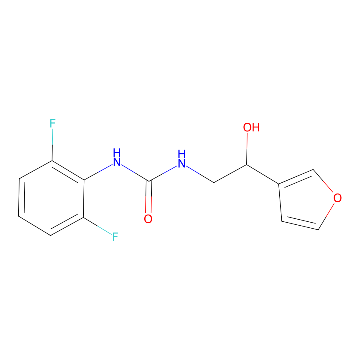 1-(2,6-Difluorophenyl)-3-[2-(furan-3-YL)-2-hydroxyethyl]urea molecular structure, CAS 1448036-91-6