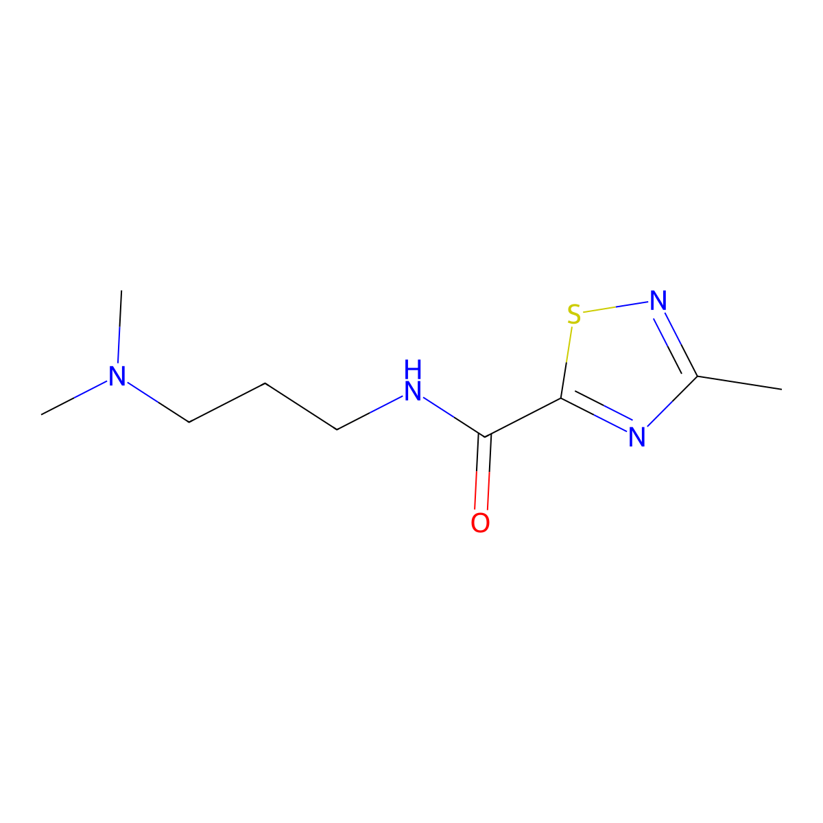 N-[3-(Dimethylamino)propyl]-3-methyl-1,2,4-thiadiazole-5-carboxamide molecular structure, CAS 1448037-01-1
