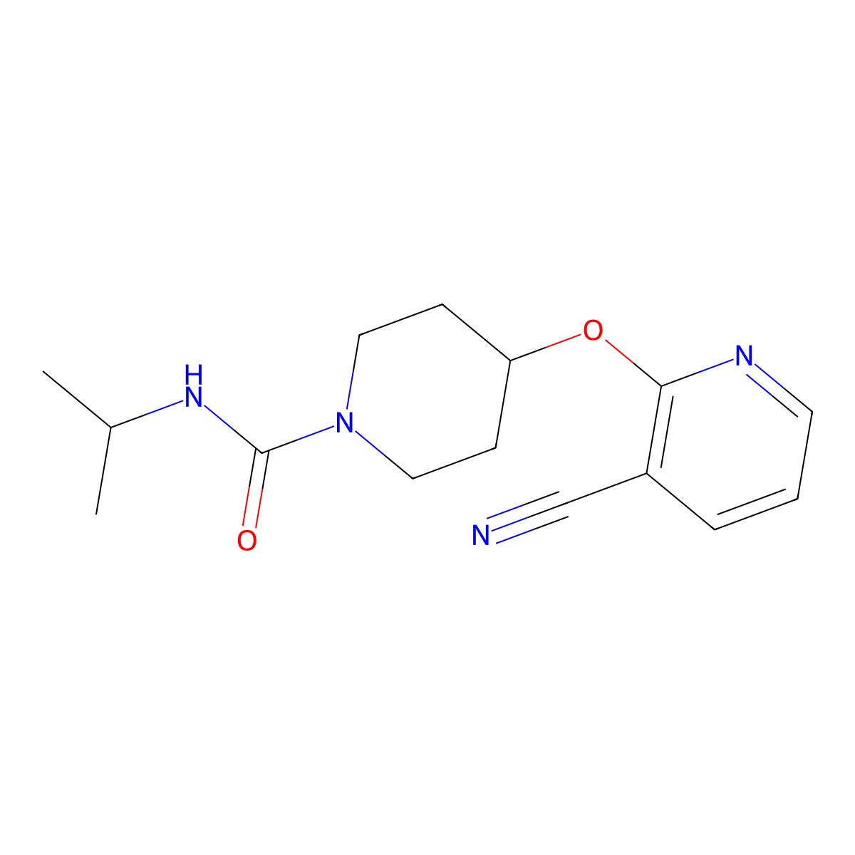 4-((3-cyanopyridin-2-yl)oxy)-N-isopropylpiperidine-1-carboxamide molecular structure, CAS 1448037-11-3