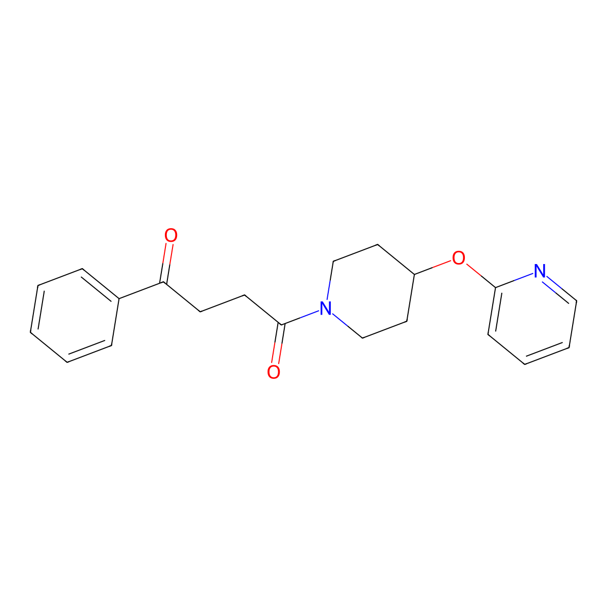 1-Phenyl-4-[4-(pyridin-2-yloxy)piperidin-1-YL]butane-1,4-dione molecular structure, CAS 1448037-13-5