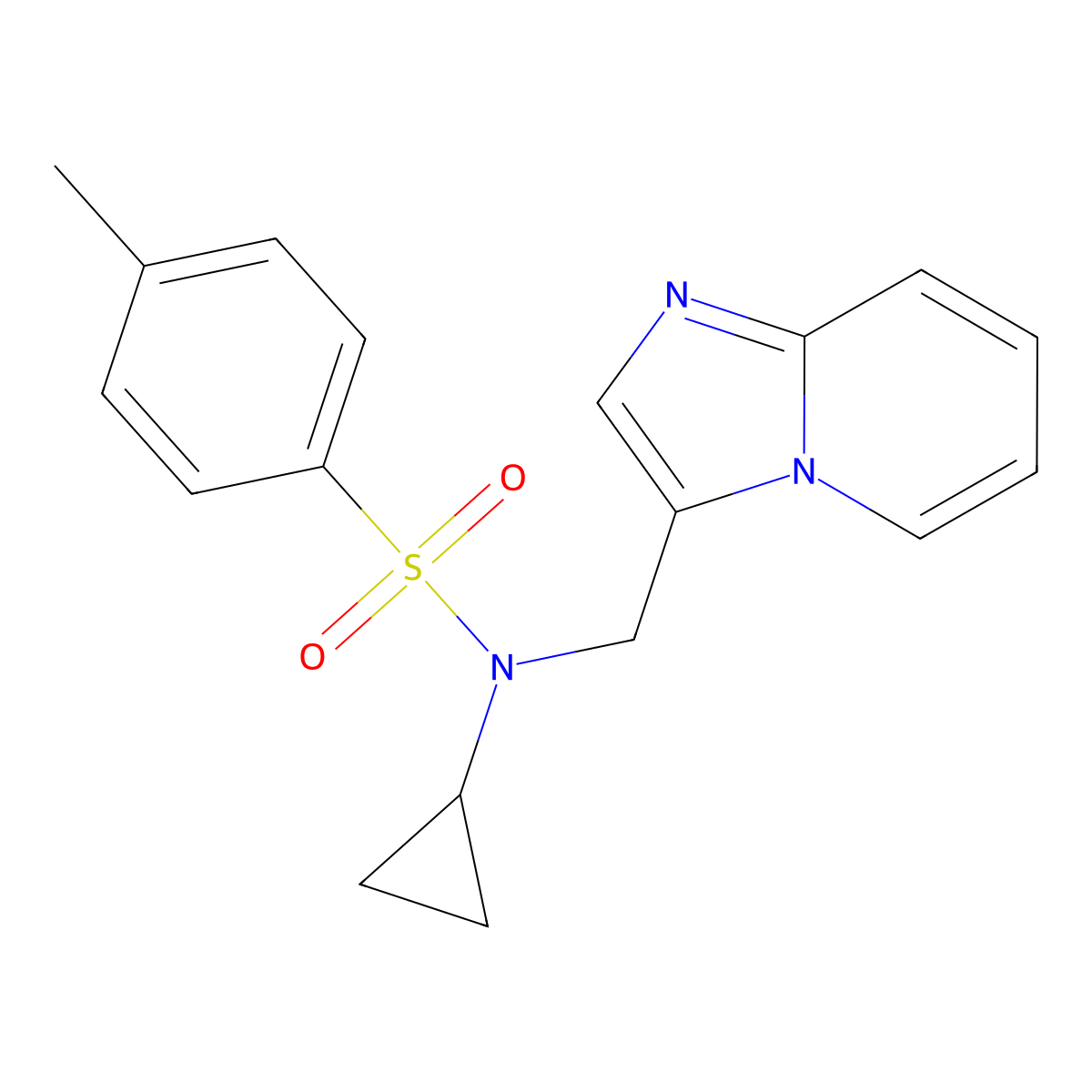 N-cyclopropyl-N-(imidazo[1,2-a]pyridin-3-ylmethyl)-4-methylbenzenesulfonamide molecular structure, CAS 1448037-36-2