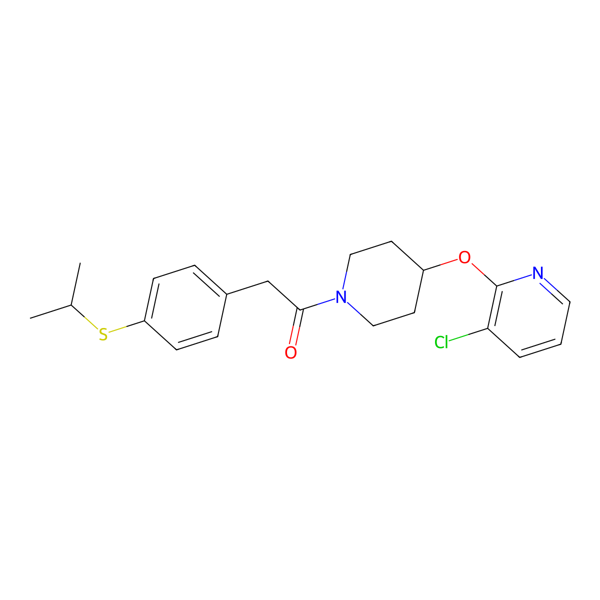 1-(4-((3-Chloropyridin-2-yl)oxy)piperidin-1-yl)-2-(4-(isopropylthio)phenyl)ethanone molecular structure, CAS 1448037-45-3