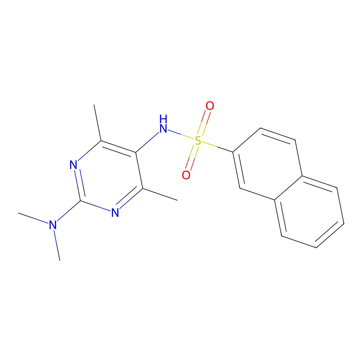 N-[2-(Dimethylamino)-4,6-dimethylpyrimidin-5-YL]naphthalene-2-sulfonamide molecular structure, CAS 1448037-58-8