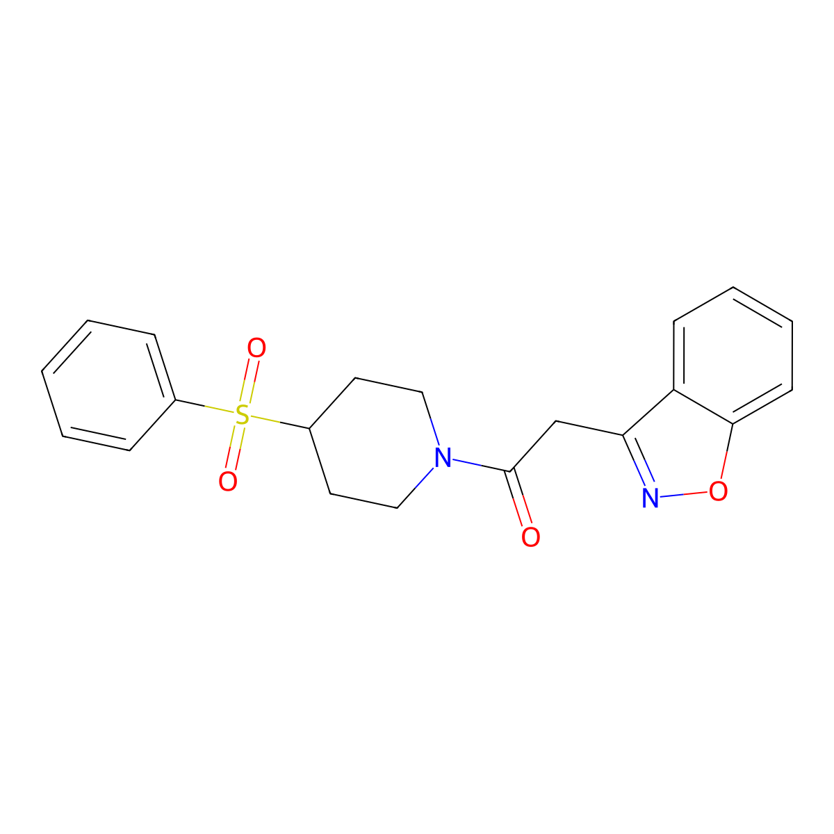 2-(Benzo[d]isoxazol-3-yl)-1-(4-(phenylsulfonyl)piperidin-1-yl)ethanone molecular structure, CAS 1448037-59-9