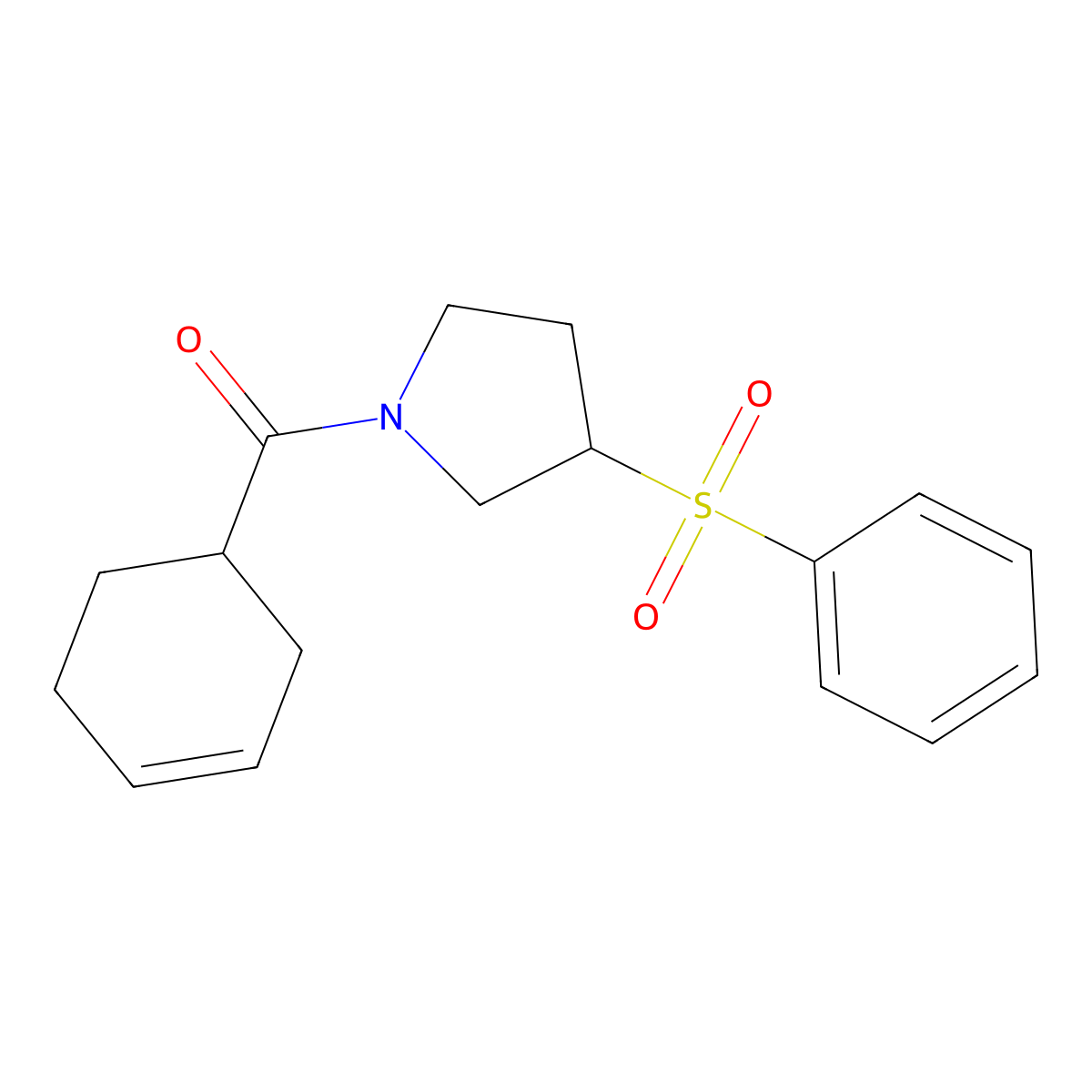 Cyclohex-3-en-1-yl(3-(phenylsulfonyl)pyrrolidin-1-yl)methanone molecular structure, CAS 1448037-61-3