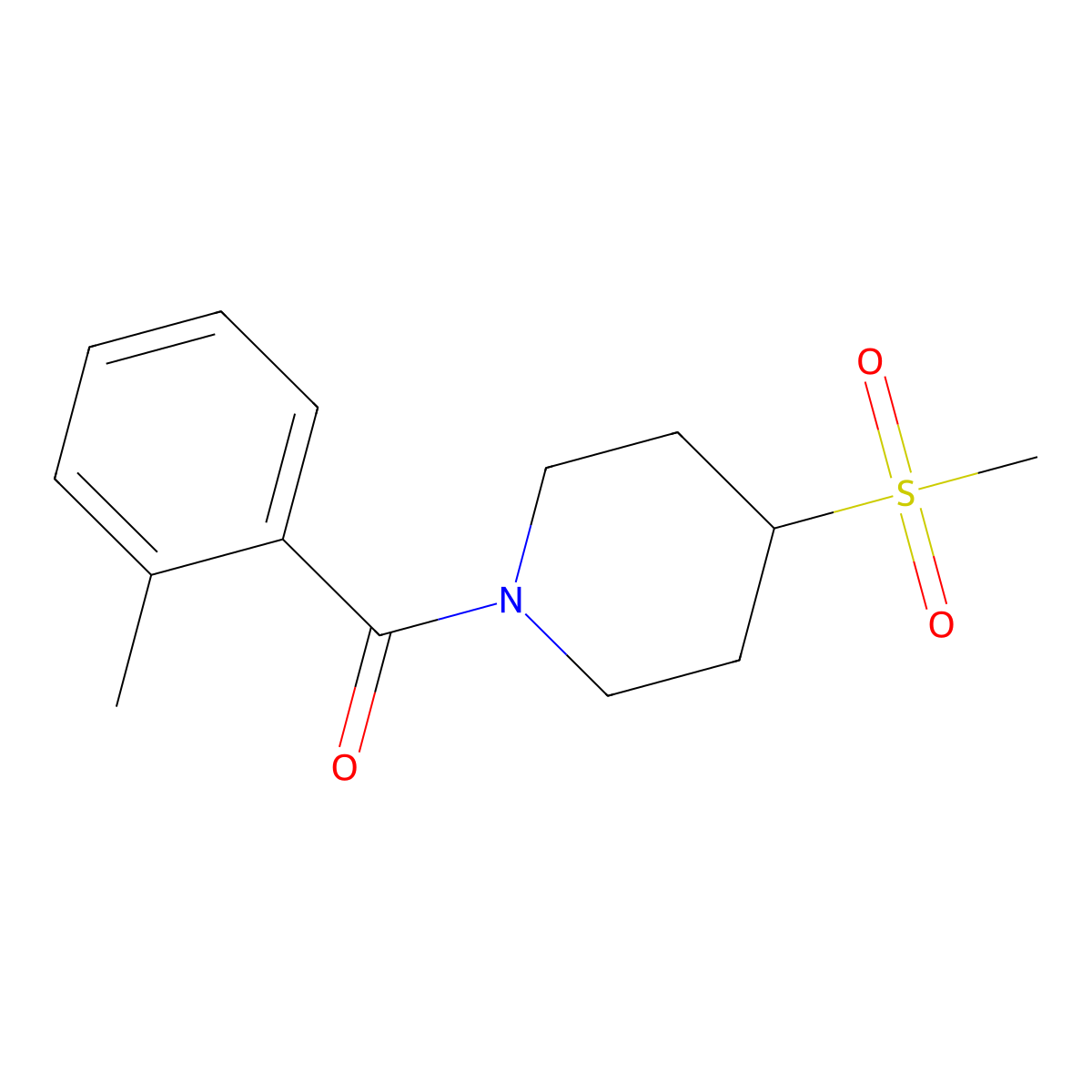 (4-(Methylsulfonyl)piperidin-1-yl)(o-tolyl)methanone molecular structure, CAS 1448037-71-5