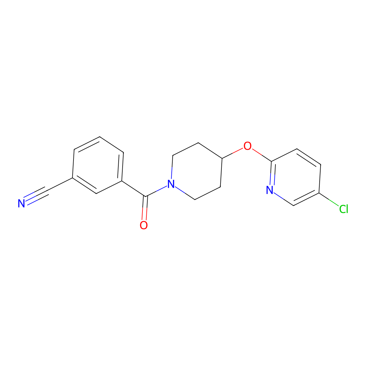 3-(4-((5-Chloropyridin-2-yl)oxy)piperidine-1-carbonyl)benzonitrile molecular structure, CAS 1448037-75-9