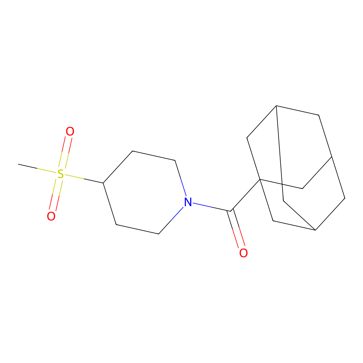 1-(Adamantane-1-carbonyl)-4-methanesulfonylpiperidine molecular structure, CAS 1448037-80-6