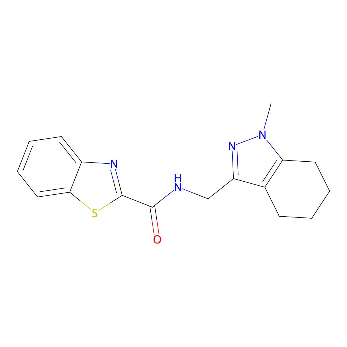 N-((1-methyl-4,5,6,7-tetrahydro-1H-indazol-3-yl)methyl)benzo[d]thiazole-2-carboxamide molecular structure, CAS 1448037-83-9