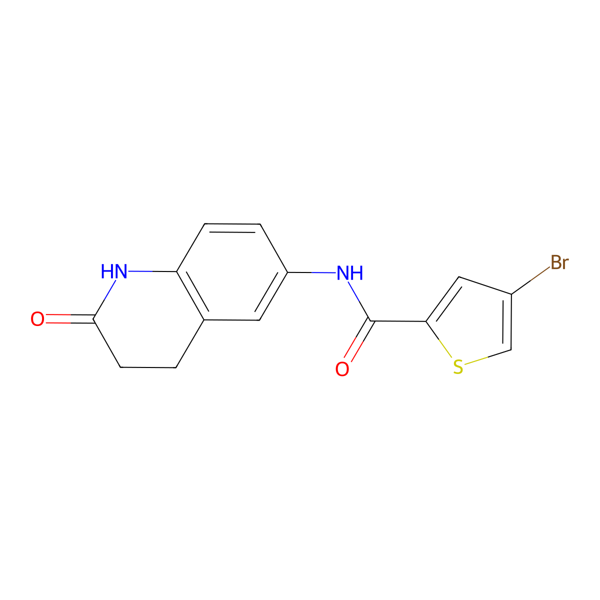 4-bromo-N-(2-oxo-1,2,3,4-tetrahydroquinolin-6-yl)thiophene-2-carboxamide molecular structure, CAS 1448038-15-0