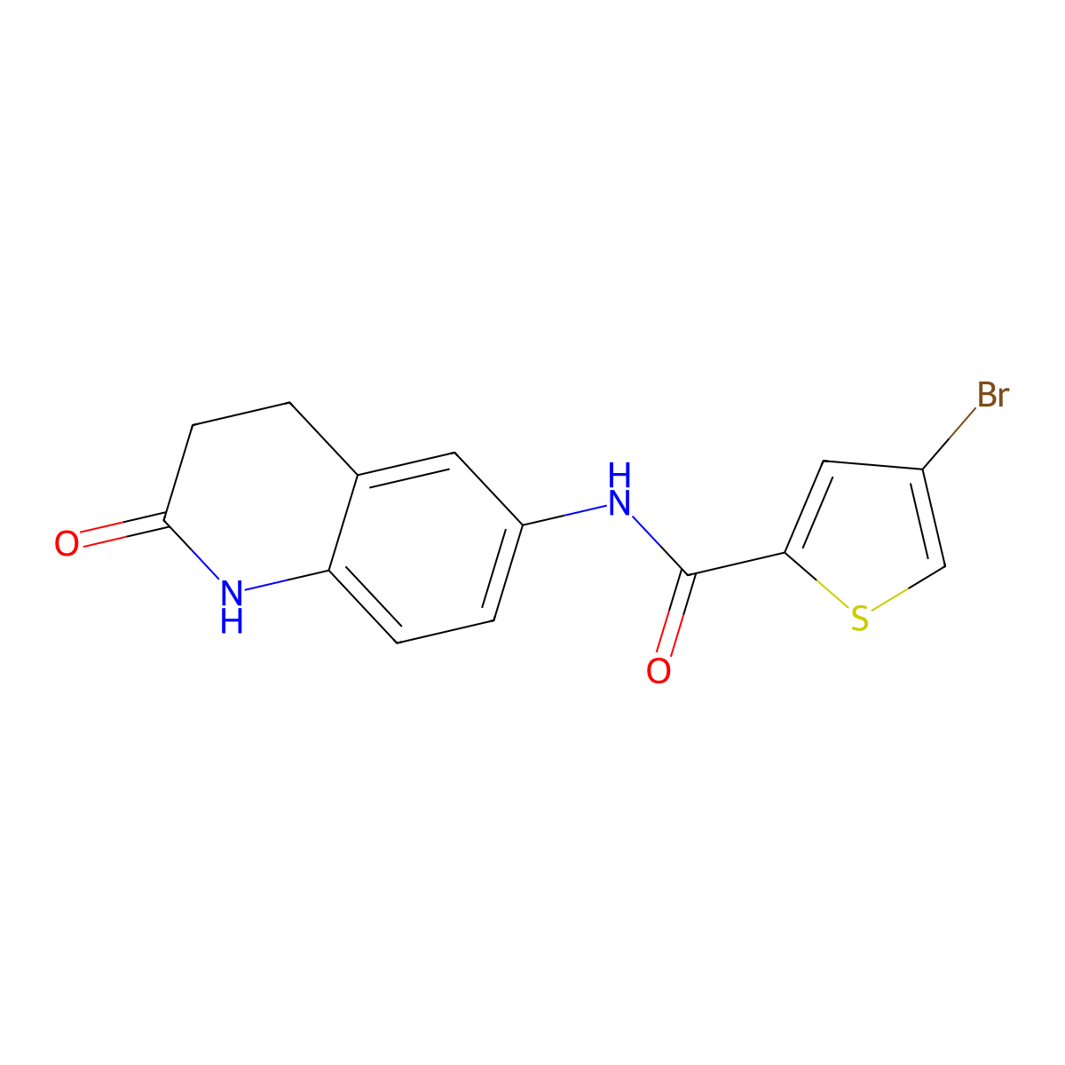 4-bromo-N-(2-oxo-1,2,3,4-tetrahydroquinolin-6-yl)thiophene-2-carboxamide molecular structure, CAS 1448038-15-0
