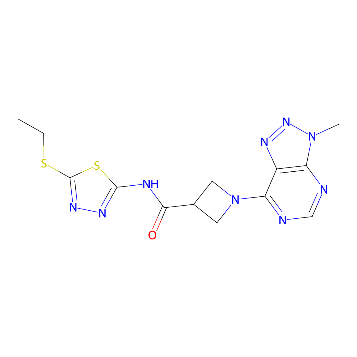 N-(5-(ethylthio)-1,3,4-thiadiazol-2-yl)-1-(3-methyl-3H-[1,2,3]triazolo[4,5-d]pyrimidin-7-yl)azetidine-3-carboxamide molecular structure, CAS 1448038-24-1