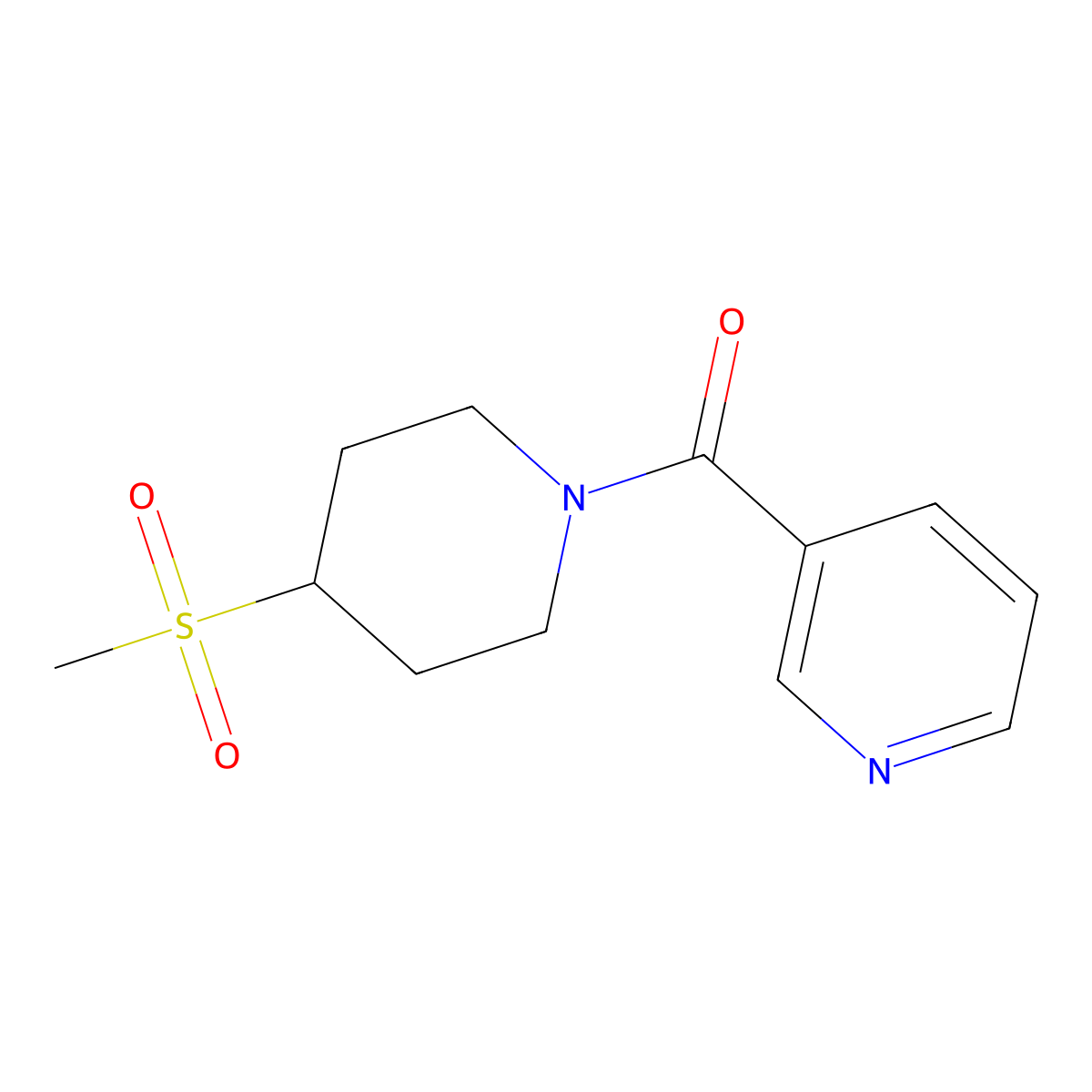 (4-(Methylsulfonyl)piperidin-1-yl)(pyridin-3-yl)methanone molecular structure, CAS 1448038-25-2